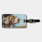Spotted Dog op een auto-avontuur Art Print Bagagelabel (Voorkant horizontaal)