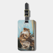 Spotted Dog op een auto-avontuur Art Print Bagagelabel (Voorkant verticaal)