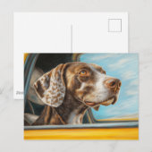 Spotted Dog op een auto-avontuur Art Print Briefkaart (Voorkant / Achterkant)