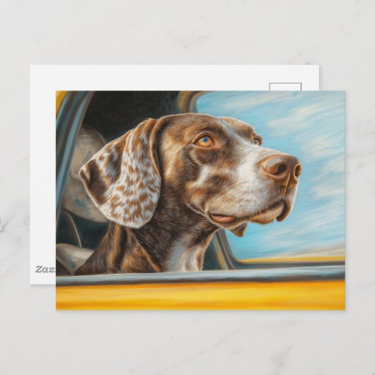 Spotted Dog op een auto-avontuur Art Print Briefkaart (Voorkant / Achterkant)