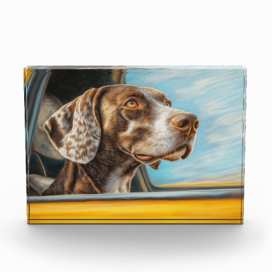 Spotted Dog op een auto-avontuur Art Print Fotoblokken (Voorkant)