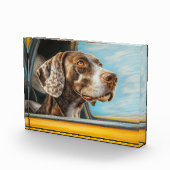 Spotted Dog op een auto-avontuur Art Print Fotoblokken (Rechts)