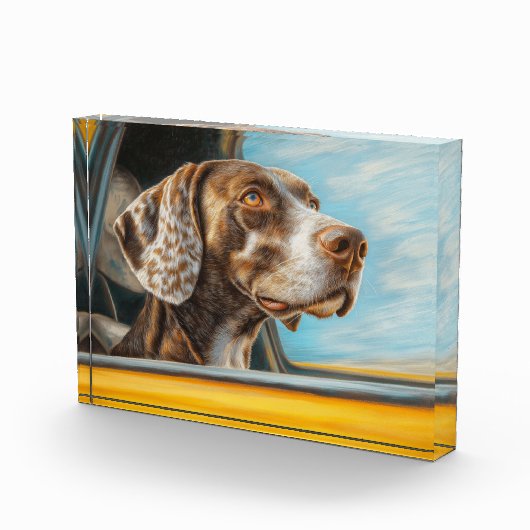 Spotted Dog op een auto-avontuur Art Print Fotoblokken (Rechts)