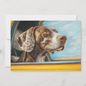 Spotted Dog op een auto-avontuur Art Print Kaart (Voorkant)