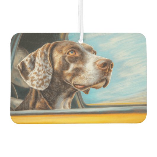 Spotted Dog op een auto-avontuur Art Print Luchtverfrisser (Voorkant)