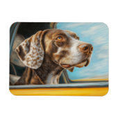 Spotted Dog op een auto-avontuur Art Print Magneet (Horizontaal)