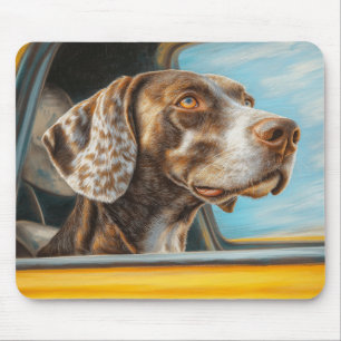 Spotted Dog op een auto-avontuur Art Print Muismat
