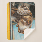 Spotted Dog op een auto-avontuur Art Print Sherpa Deken (Voorkant)