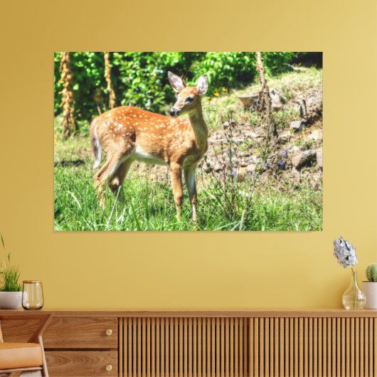 Spotted Fawn Canvas Afdruk (Insitu (Woonkamer))