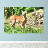 Spotted Fawn Canvas Afdruk (Insitu (Houten vloer))