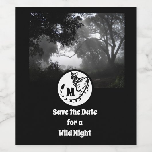 Spotted Genet Silhouette Monogram Pho Wijn Etiket (Enkel label)