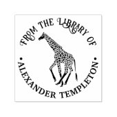 Spotted Giraffe Silhouet Bibliotheek Boeknaam Zelfinktende Stempel (Design)