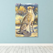 "Spotted Huntress" Stretched Canvas Print (Insitu (Houten vloer))