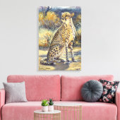 "Spotted Huntress" Stretched Canvas Print (Insitu (Woonkamer))