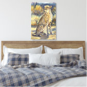 "Spotted Huntress" Stretched Canvas Print (Insitu (Slaapkamer))