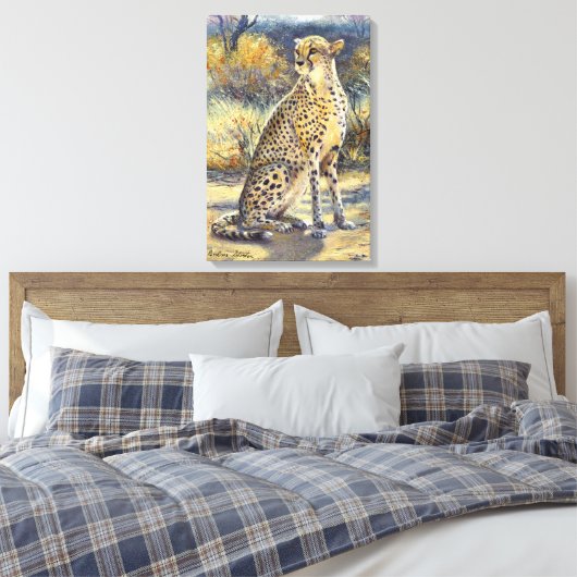 "Spotted Huntress" Stretched Canvas Print (Insitu (Slaapkamer))