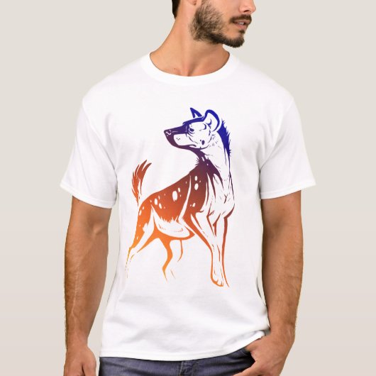 Spotted Hyena Blue Gradated Destroyed T T-shirt (Voorkant)