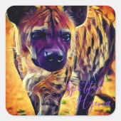 Spotted Hyena [Square Seal] Vierkante Sticker (Voorkant)
