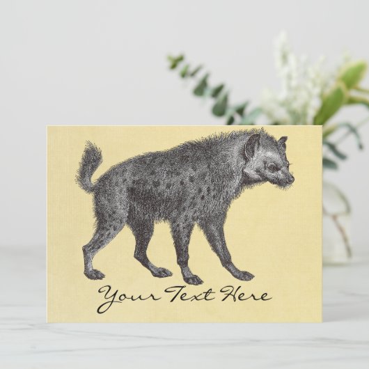 Spotted Hyena Uitnodiging (Staand voorkant)
