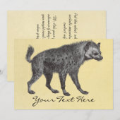 Spotted Hyena Uitnodiging (Voorkant / Achterkant)