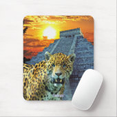 Spotted Jaguar & Chichen Itza Temple & Sunset Muismat (Met muis)