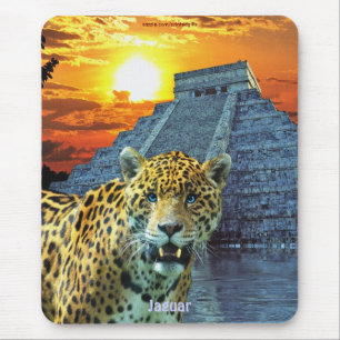 Spotted Jaguar & Chichen Itza Temple & Sunset Muismat