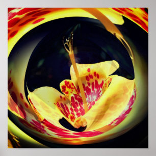 Spotted Lily Floral Abstracte Art Poster