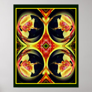 Spotted Lily Floral Abstracte Art Poster