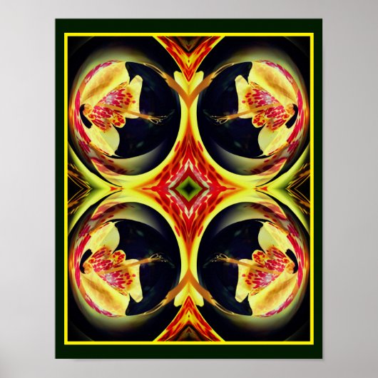 Spotted Lily Floral Abstracte Art Poster (Voorkant)