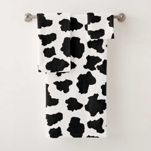 Spotted Moo Cow Dutch Holstein Animal Spots Bad Handdoek (Insitu)