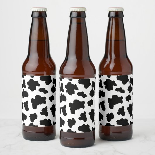 Spotted Moo Cow Dutch Holstein Animal Spots Bier Etiket (Flessen)