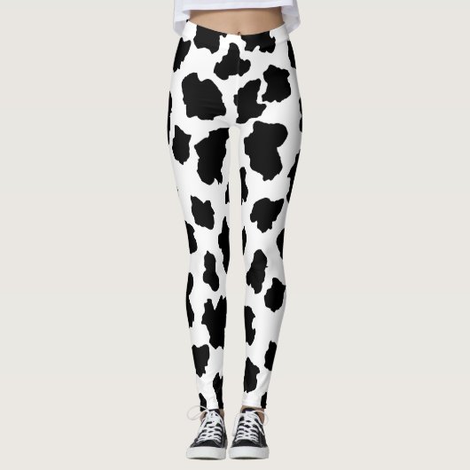 Spotted Moo Cow Schattig Dutch Milk Maid Holstein Leggings (Voorkant)