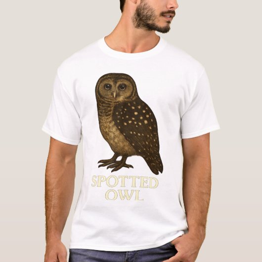 Spotted Owl T-Shirt: Endangered Bird Species Tee T-shirt (Voorkant)
