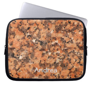 Spotted Rock Texture Lively Pattern Oranje Black Laptop Sleeve
