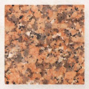 Spotted Rock Texture Lively Pattern Sinaasappel Zw Glazen Onderzetter