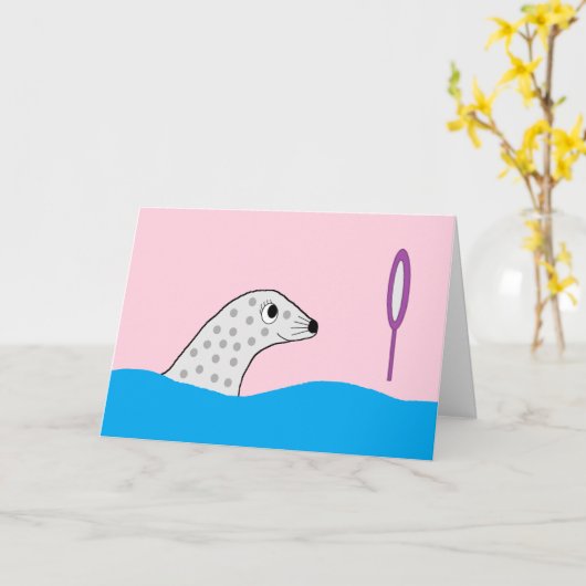 Spotted Seal heeft veel schoonheid: Blank Kaart (Gele Bloem)