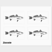 Spotted Seatrout - Gespikkelde Forel  Line Art Rechthoekige Sticker (Vel)