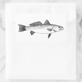 Spotted Seatrout - Gespikkelde Forel  Line Art Rechthoekige Sticker (Tas)