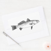 Spotted Seatrout - Gespikkelde Forel  Line Art Rechthoekige Sticker (Envelop)