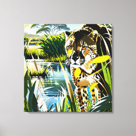 Spotted Streak: jachtluipaard Canvas Afdruk