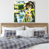 Spotted Streak: jachtluipaard Canvas Afdruk (Insitu (Slaapkamer))