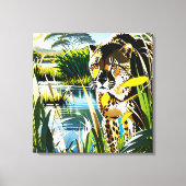 Spotted Streak: jachtluipaard Canvas Afdruk (Voorkant)