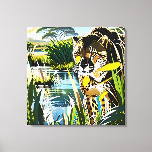 Spotted Streak: jachtluipaard Canvas Afdruk (Voorkant)