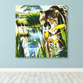Spotted Streak: jachtluipaard Canvas Afdruk (Insitu (Houten vloer))