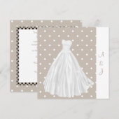 SPOTTED WHITE GOWN WEDDING INVITATION KAART (Voorkant / Achterkant)