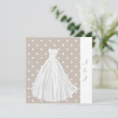 SPOTTED WHITE GOWN WEDDING INVITATION KAART (Staand voorkant)