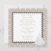 SPOTTED WHITE GOWN WEDDING INVITATION KAART (Achterkant)