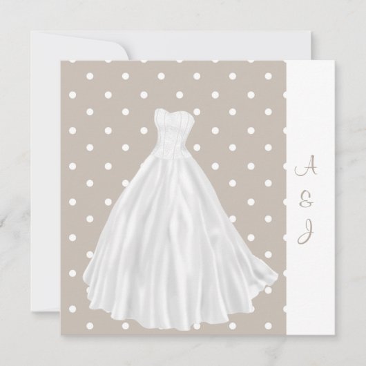 SPOTTED WHITE GOWN WEDDING INVITATION KAART (Voorkant)