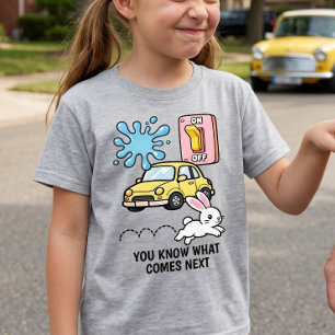 Spotto Gele Auto Witte Konijn Australië Weg Game T-shirt