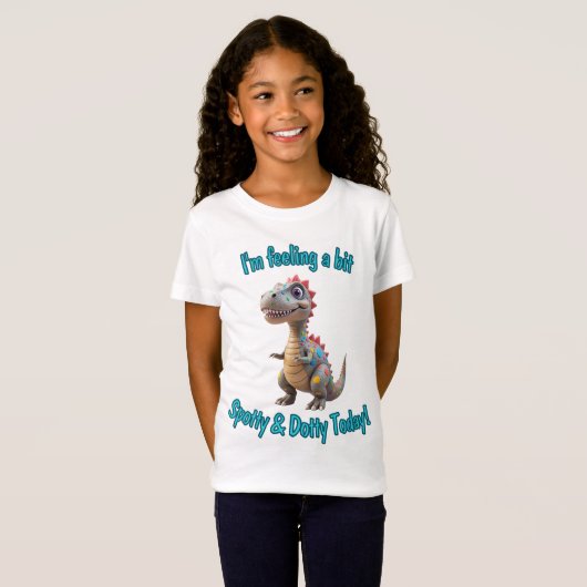 Spotty Dino Dot Day Fun Kinder T-shirt (Voorkant volledig)